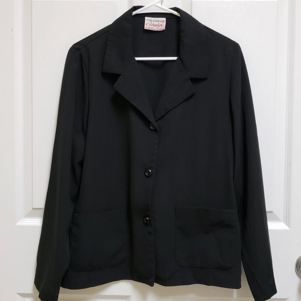 Citylife Petites Women's 12P Black Long Sleeve Suit Jacket